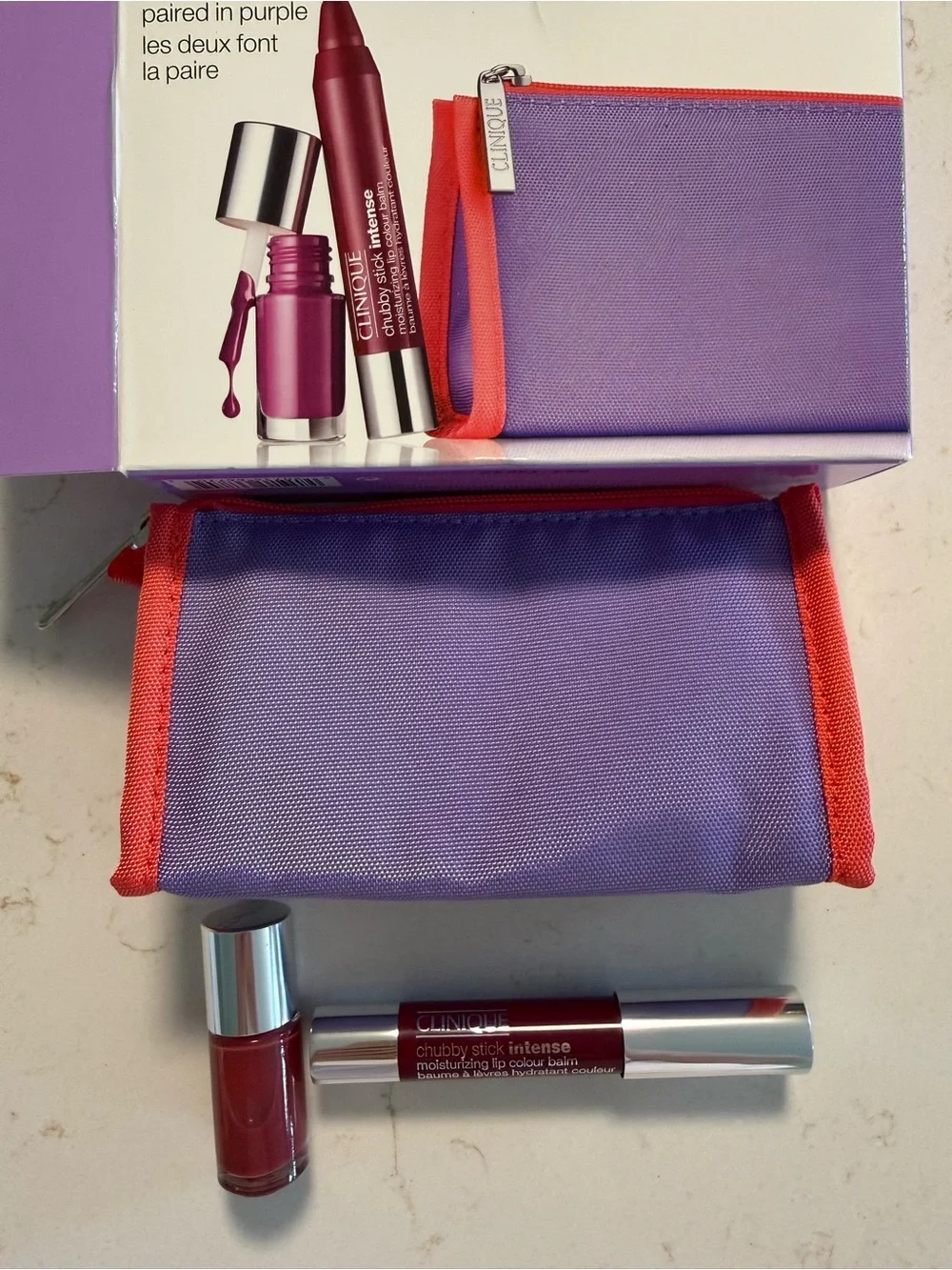 Clinique Paired in Purple Makeup Set - Grandest Grape & Hot Date Nail Enamel